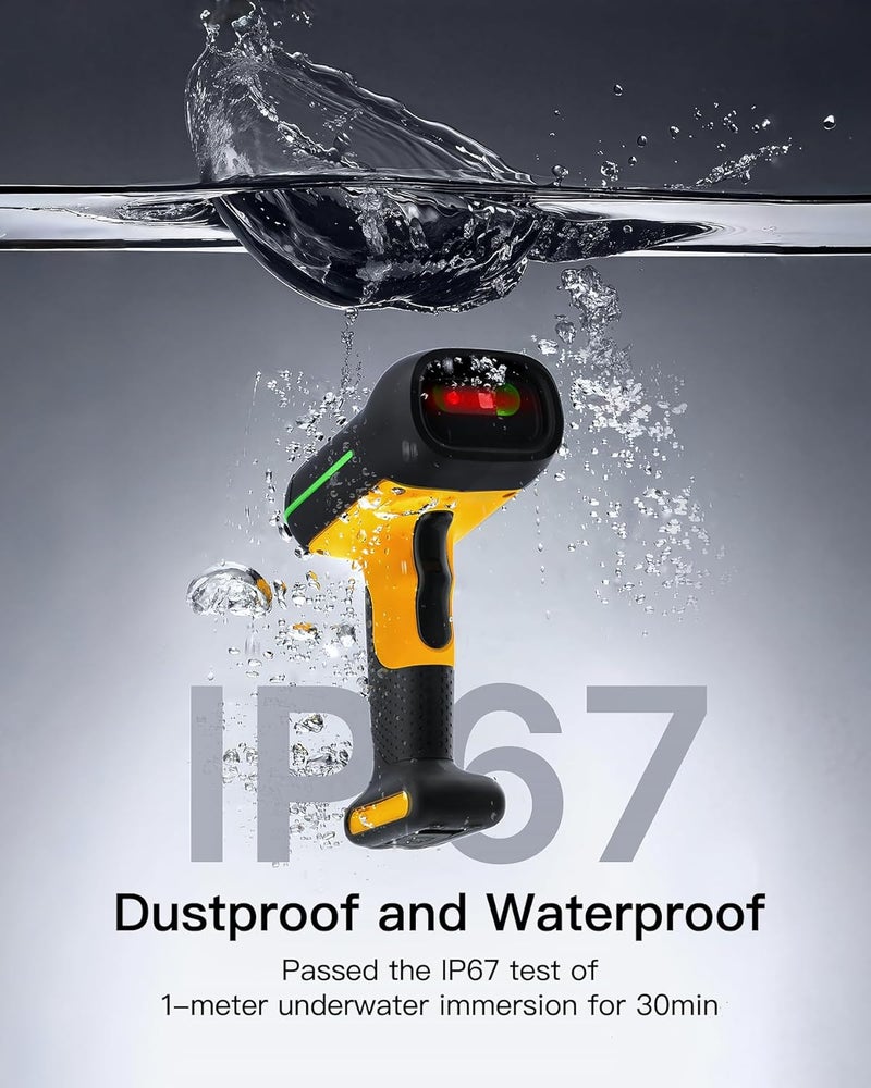 Inateck Industrial Barcode Scanner Bluetooth, 1D 2D QR Code Scanner Wireless with IP67 Waterproof and Dustproof, Handscanner with App & SDK, BCST-75 - Image 2